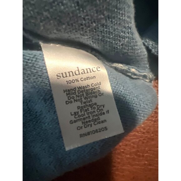 Sundance Laurette Sweater Tee Blue V-Neck Knit Womens Top L - Picture 6 of 7